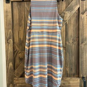 Prana Blue and Orange A-Line Knee-Length Skirt